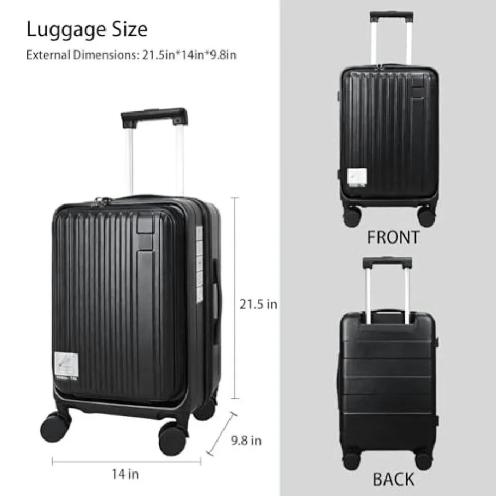 20 Inch Expandable Carry On Luggage with Laptop Compartment & TSA Lock